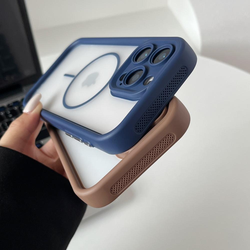 Luxury Matte Clear Heat Dissipation Magnetic Phone Case For iPhone 17 Air 16 15 14 13 12 Pro Max Plus For Magsafe Charging Cover