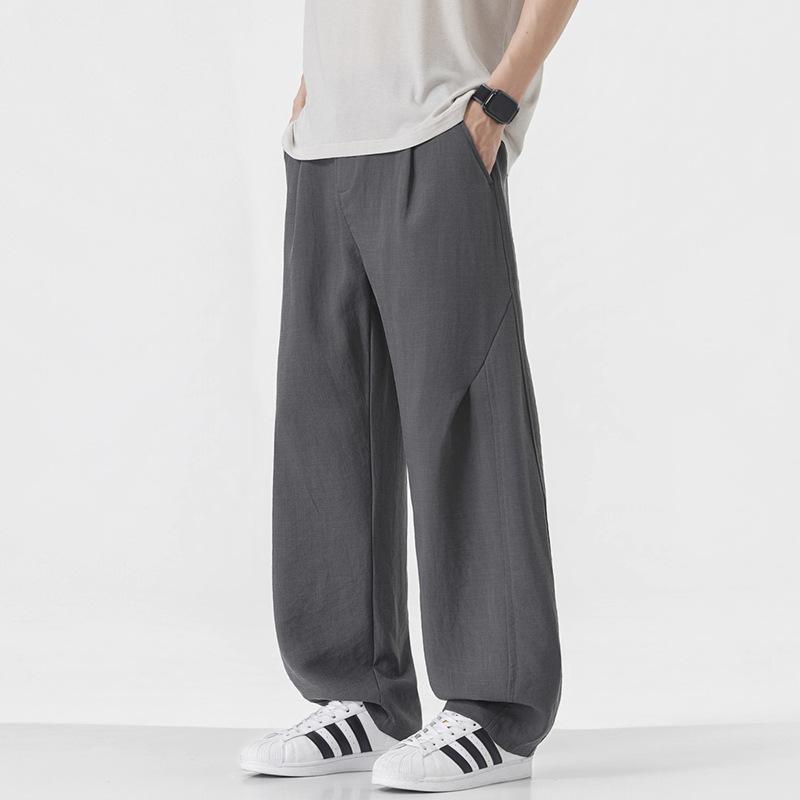Einfache lässige weite Hosen Herren Frühling und Sommer Neu Locker Gerade Vielseitig Leinenhosen Herren