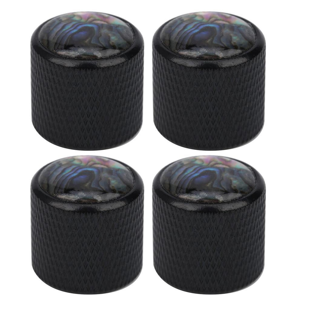 4 Pcs Electric Bass Knob Dome Metal High End Shell Inlaid Tone Volume Control Guitar Parts