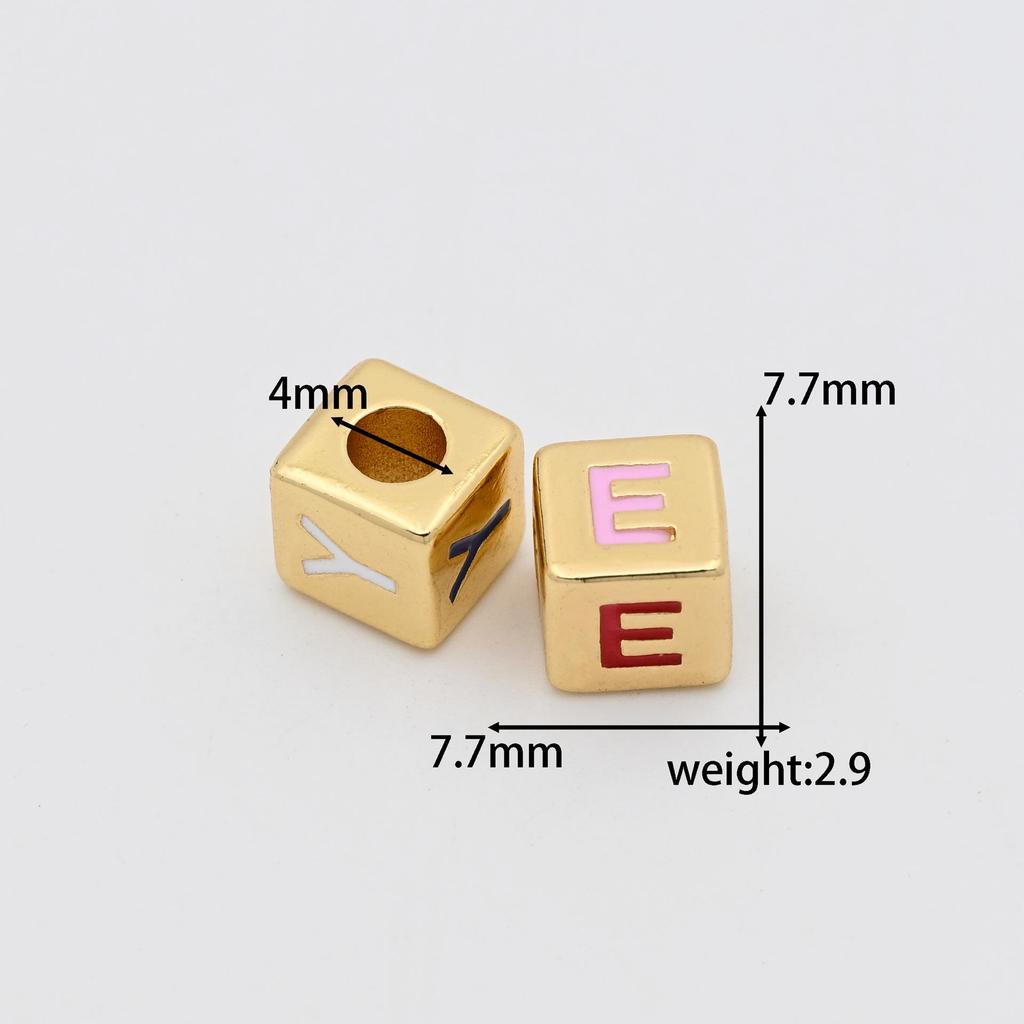 Colorful 26-Letter Square Beads & Oil Drop Letter Pendants for DIY Bracelets & Necklaces