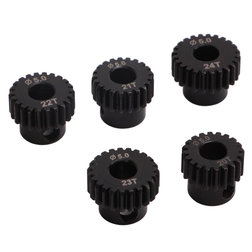 48DP Pinion Gear Set 5.0mm Chrome Molybdenum Alloy Steel 20T 21T 22T 23T 24T RC Motor Gear for Remote Control Car Motor