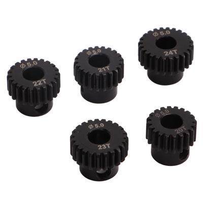 48DP Pinion Gear Set 5.0mm Chrome Molybdenum Alloy Steel 20T 21T 22T 23T 24T RC Motor Gear for Remote Control Car Motor