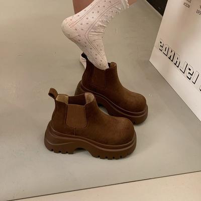 Retro Martin Stiefel Damen Herbst und Winter neue kleine dicksohlige erhöhende und dünne Stiefel