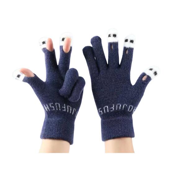 Cute Warm Fuzzy Gloves Women Men Cozy Plush Touch Screen Gloves Winter Funny Finger Gloves for Texting Writing Driving
