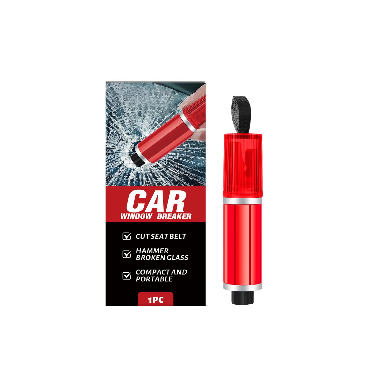 

Car Safety Hammer Window Breaker with Seat Belt Cutter Compact Portable Emergency Escape Tool for Vehicle Safety one size белый