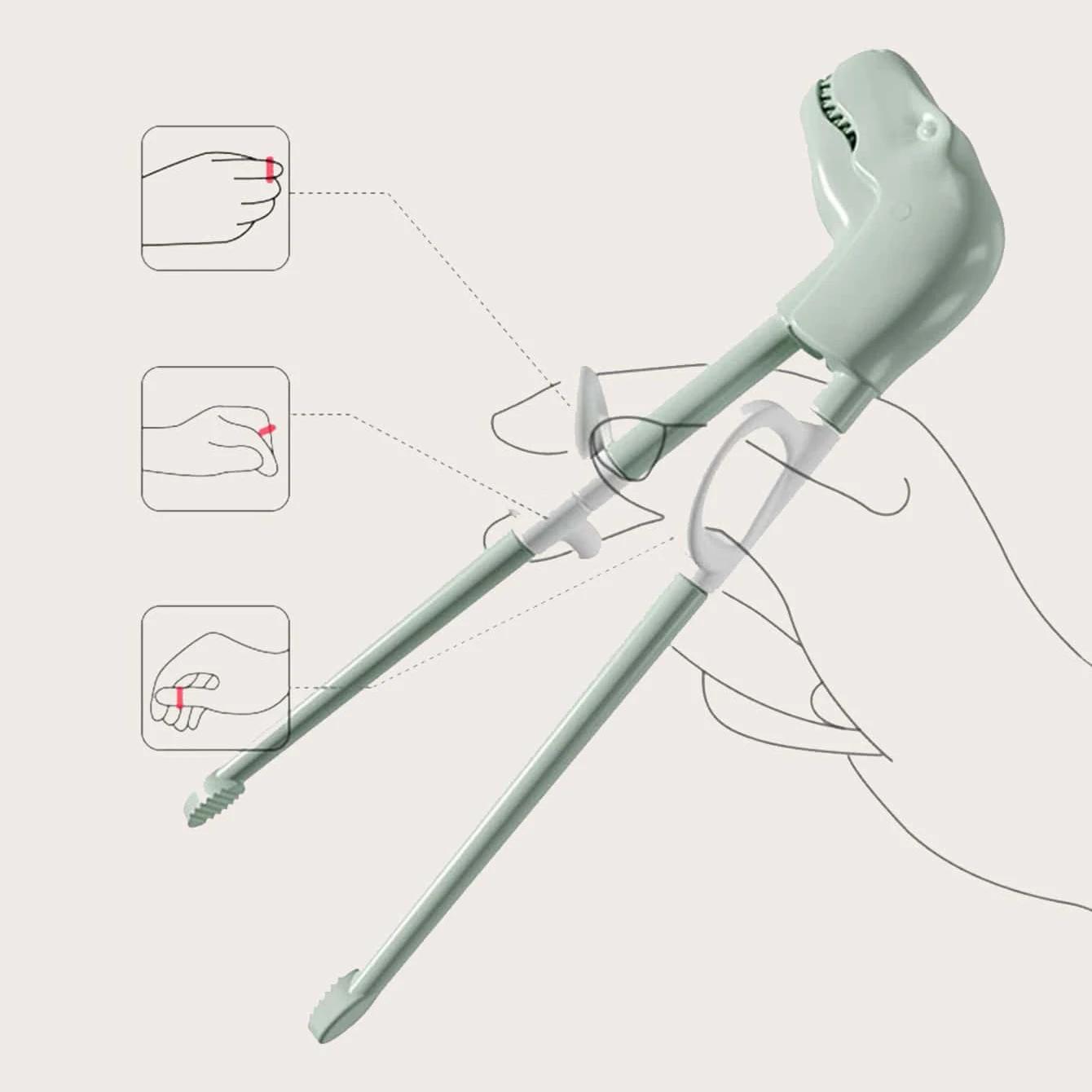 

1/2 пары - Многоразовые тренировочные палочки для еды в форме динозавров - Помощники для обучения для юных начинающих