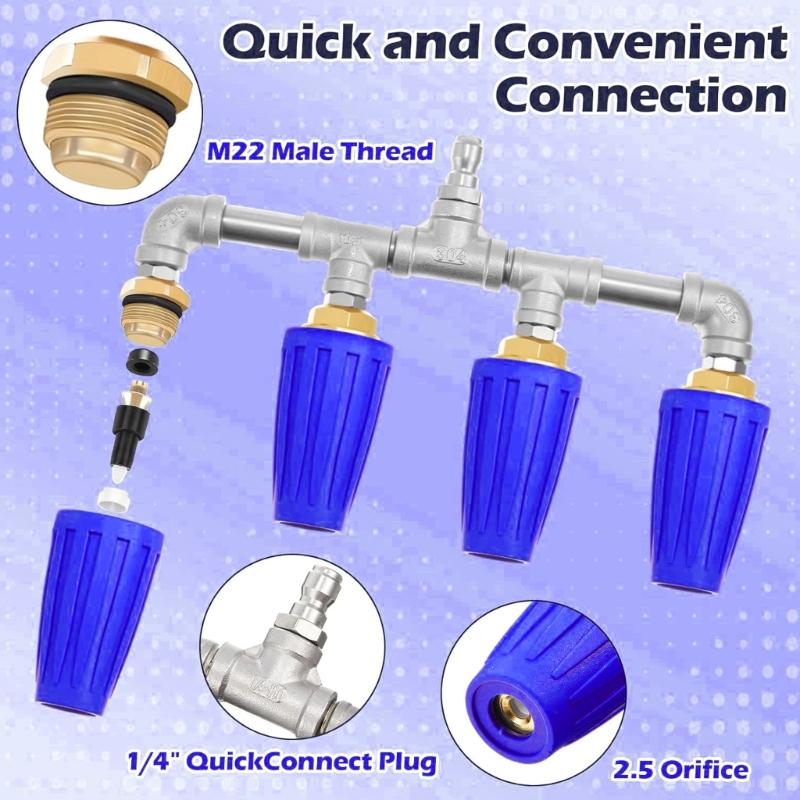 Rotating Sprinkler Water Turbines Nozzle Featuring 4Heads Corrosion Resistant Fittings Ideal for Highly pressure Outdoor Use