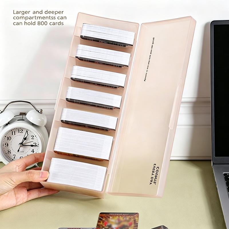 [TG835]Trading Card Storage Box Transparent Divided Card Case Dustproof Stackable For Game Card Collection Desktop Organizer