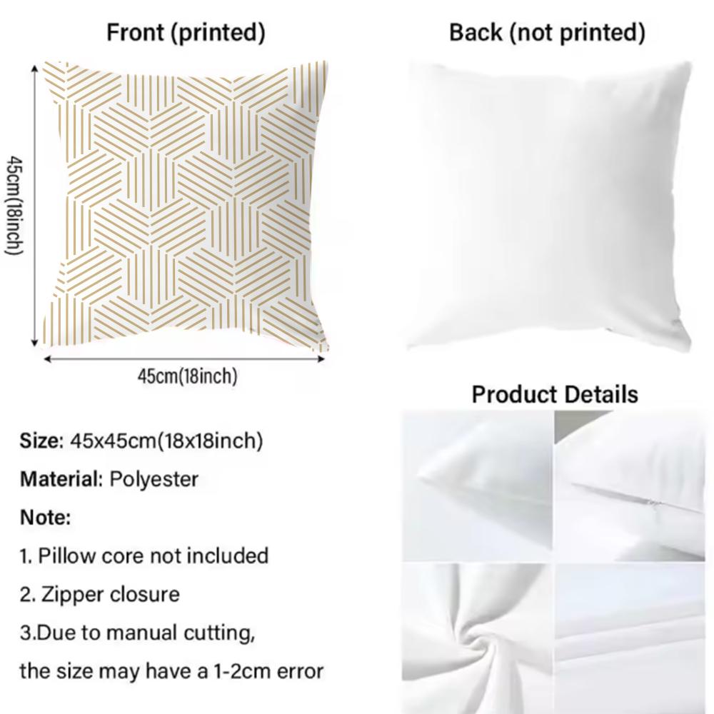 Geometric Patterns Cushion Cover Comfortable Reversible Pillow Cover Ideal For Car Sofa Bedroom & Beyond