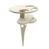 Outdoor Liquor Table with Folding Round Desktop Wooden Portable Picnic Table for Travel Camping Beach