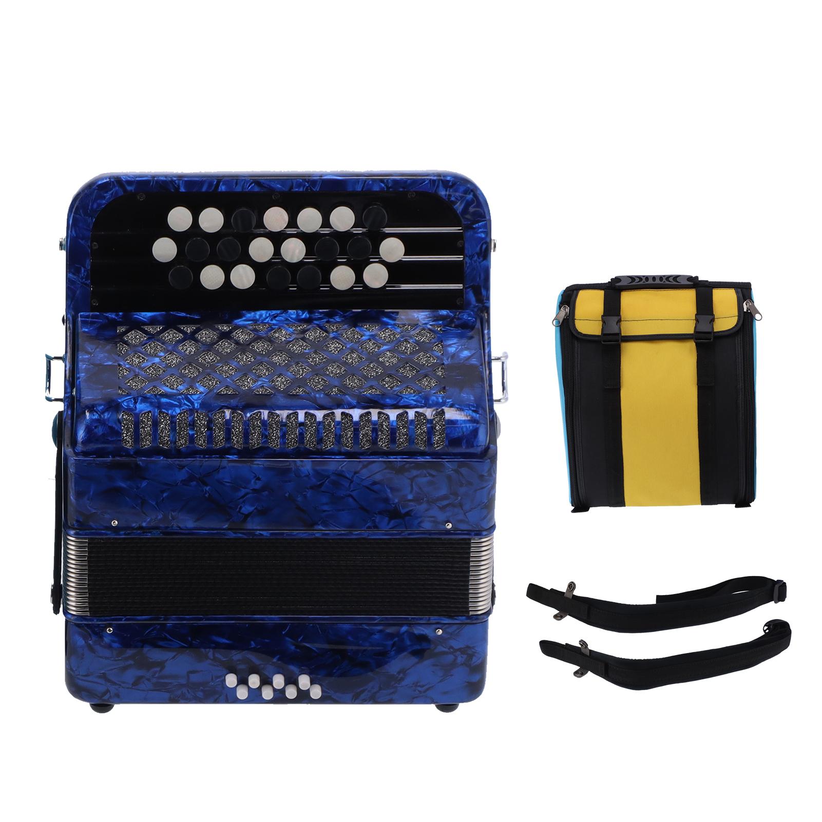 

Аккордеон 22 клавиши 8 бас профессиональный кнопочный язычковый инструмент для начинающих с сумкой для хранения темно-синий