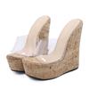Eilyken Designer PVC Transparente Plattform Keile Frauen Hausschuhe Schuhe Mode Offene spitze High Heels Weibliche Bequeme Sandalen