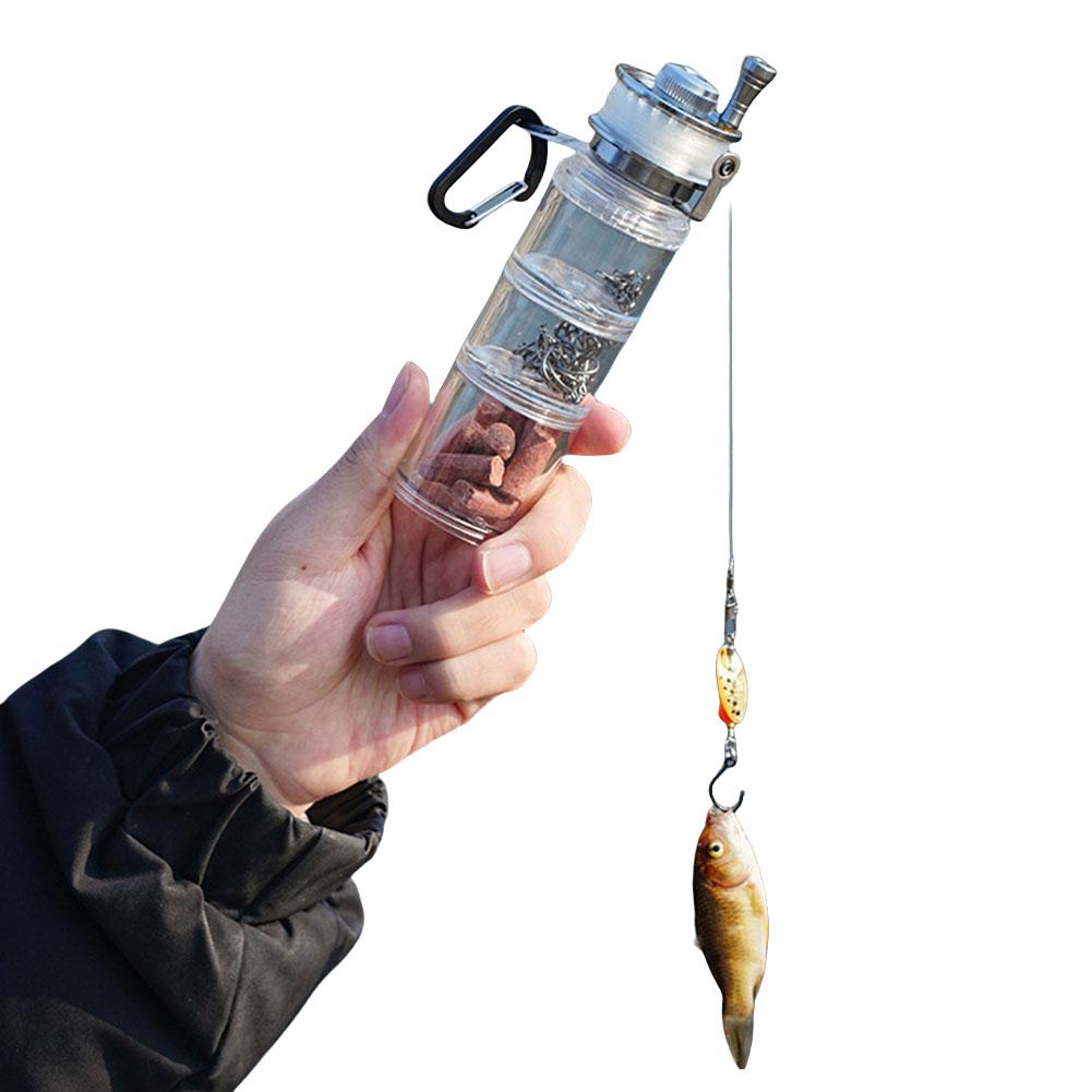Fun Fishing Rod Lure Hook Storage Bottle Outdoor Fishing Portable Fishing Rod Camping Fishing Gear
