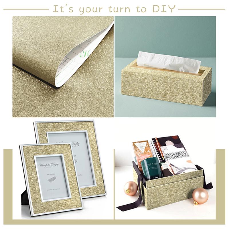 3 Meter Modern Glitter Wallpaper Self Adhesive Bedroom Wall Sticker Furniture Wardrobe Decor Film Shiny Xmas Gift Package Paper