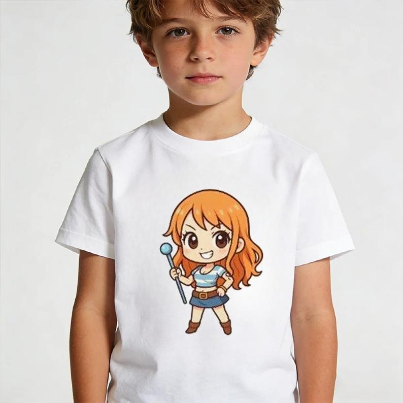 Cute Chibi Character Print Cotton TShirt Men Women Kids Family Clothes 2026 Summer ShortSleeve Casual Tee Tops