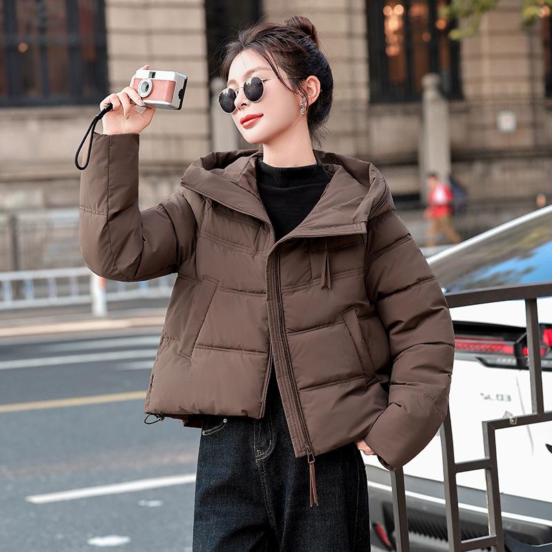 Down Cotton Clothes Women's Short Short Men's New Fashion Hooded Thickened Bread Clothes Jacket