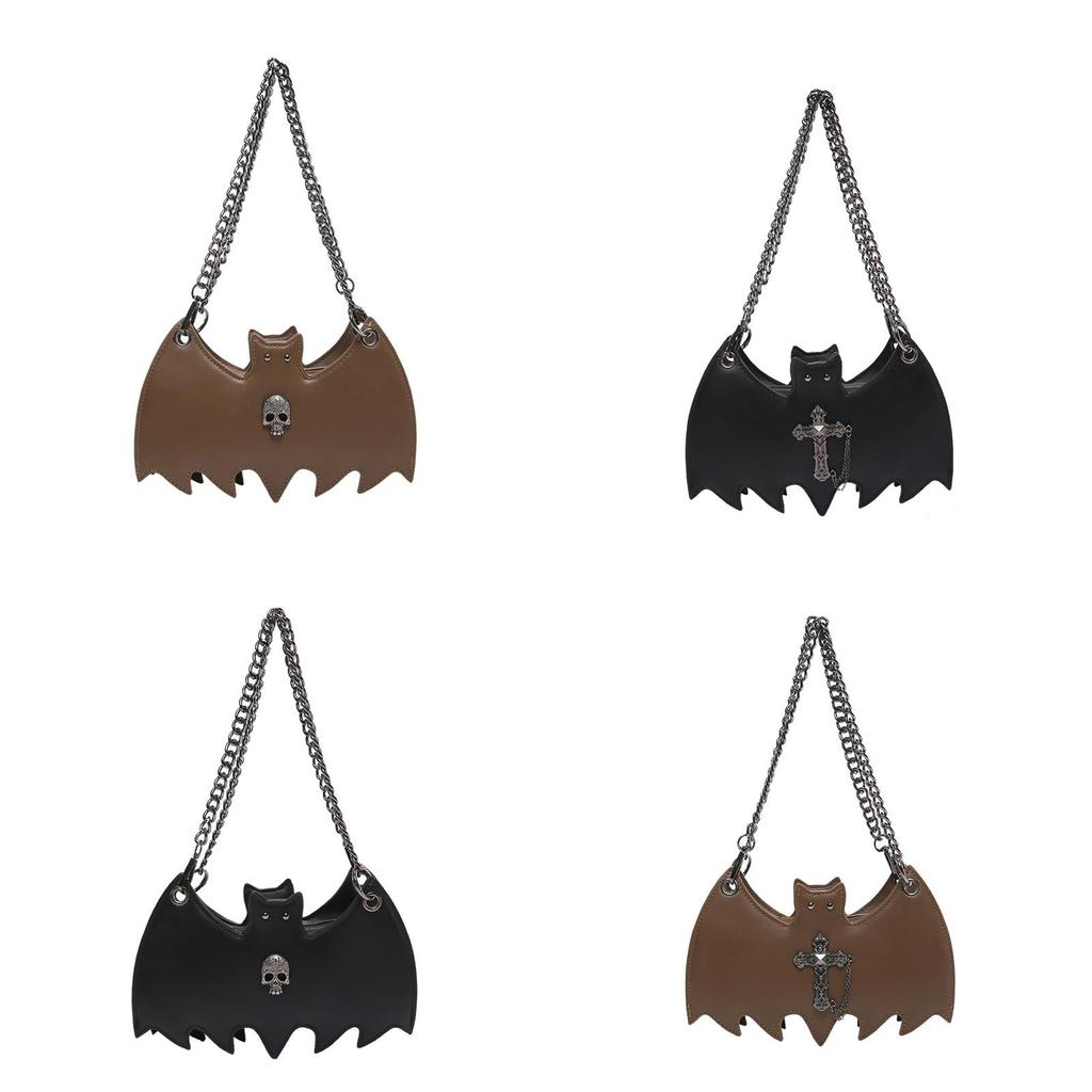 Fashion Creative Bat Woman Small Pu Chain Crossbody Bag For Daily Use