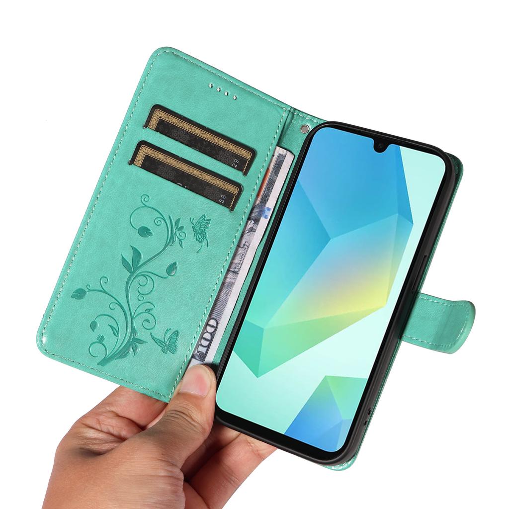 For Samsung Galaxy A16 4G/Galaxy A16 5G/Galaxy A17 5G/Galaxy A26 5G PU Leather Cases Flower Pattern Wallet Stand Phone Cover with Strap