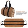 Waxed Canvas Waterproof Large Portable Firewood Holder Bag Log Carrier Tote for Garden Logging