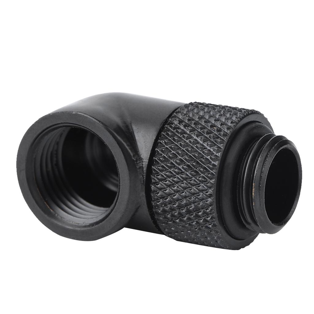 90 Degree Angle   Tube Fitting PC Water Cooling G1Celsius4 Thread Elbow Connector Black