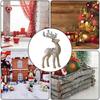 Weihnachtsrentierfiguren Innen-Weihnachts-Glitzerbeflockte Skulptur Festliche Statue Ornament für Sammler Fotografie Zuhause