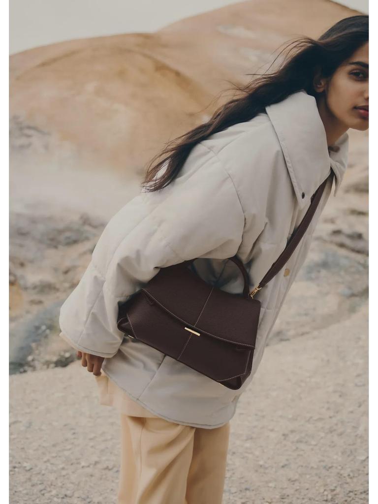 Mokki French Niche Retro Genuine Leather One-Shoulder Crossbody Bag