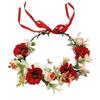 Vintage Forest Flower Wreath Flower Plastic Flower Leaf Headbands Adjustable Ribbon Hair Accessories Photoshoots Props