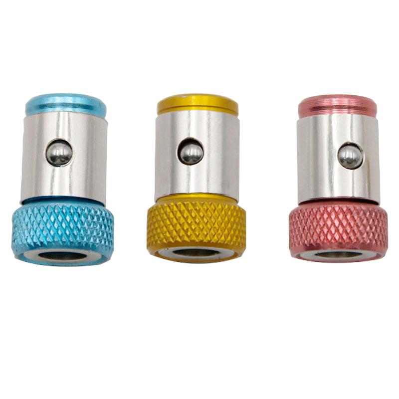 

1/4 головка партии цветная магнитная катушка отвертка наконечник заполнение магнитная катушка металлическая отвертка головка позиционирование стальной втулки инструмент