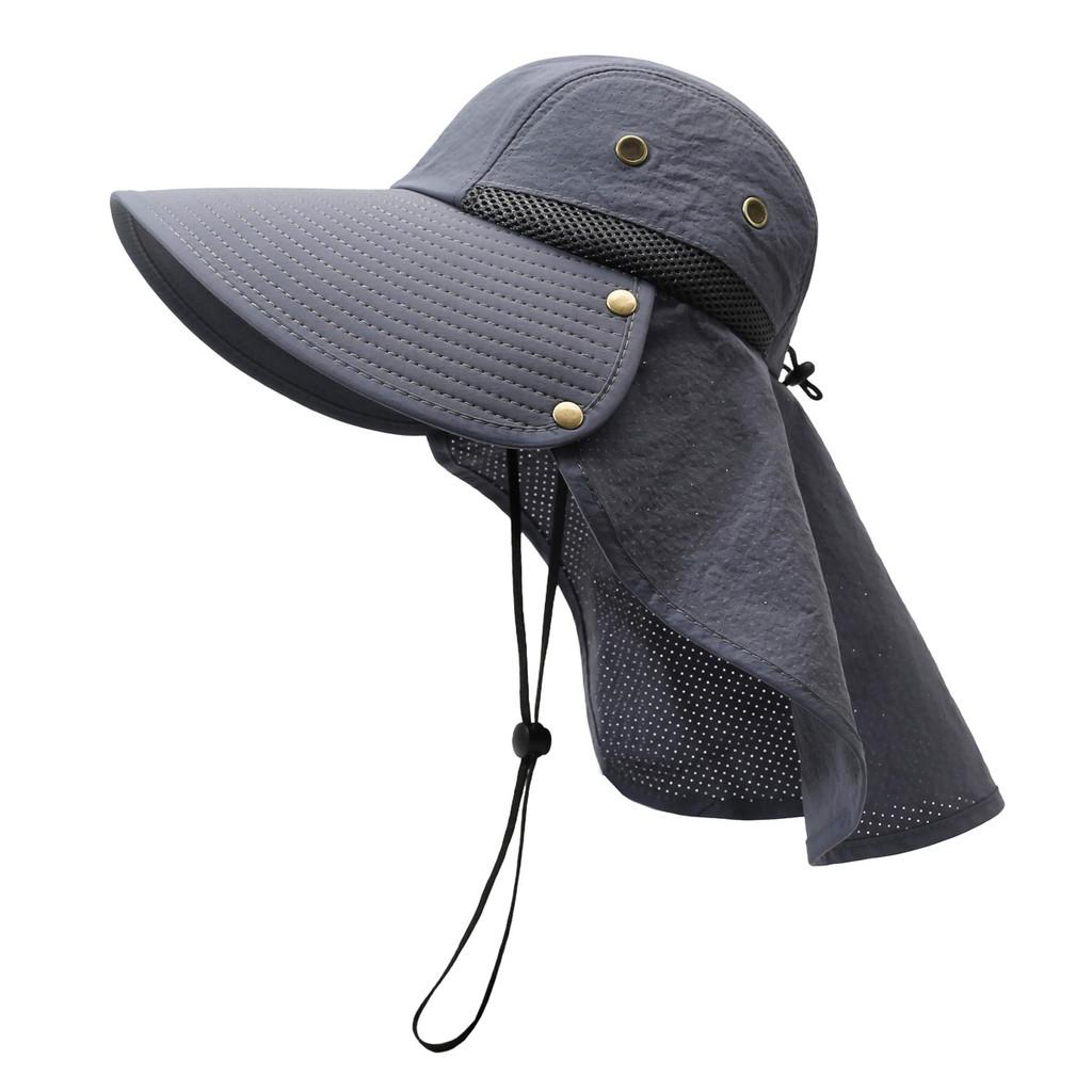 Outdoor Mens Sun Hat With Wide Brim And Breathable Polyester For Hiking Travel