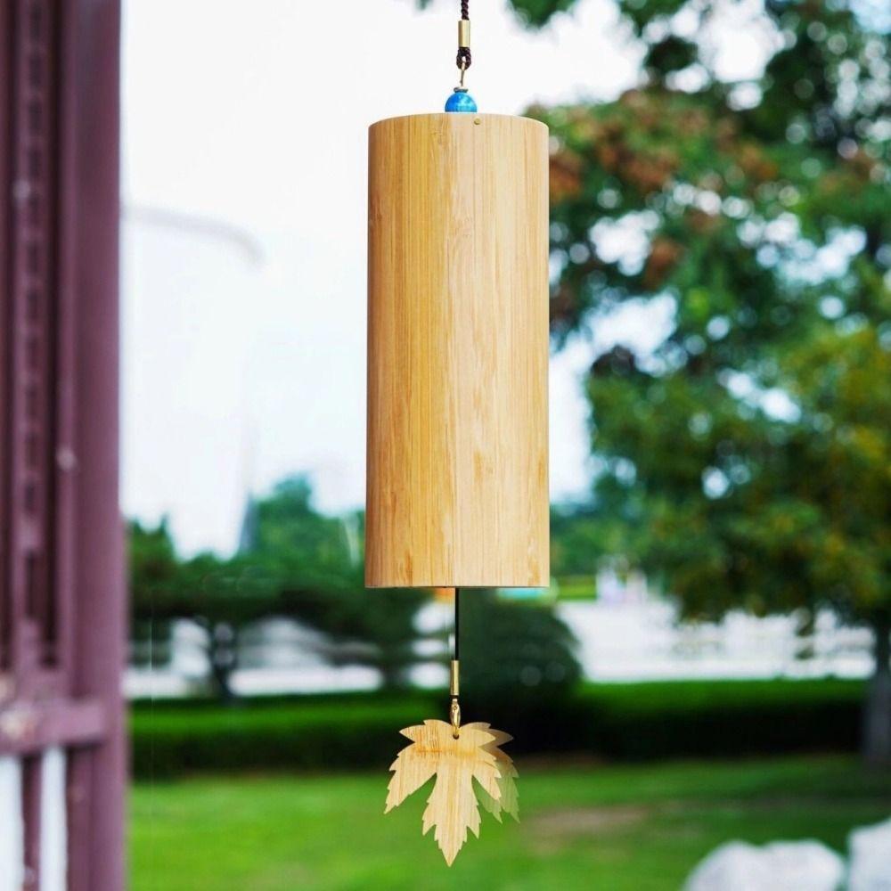 Hand Cranked Bamboo Wind Chimes Handmade Yard Pendant Landscape Decor Blessing Bell  Balcony
