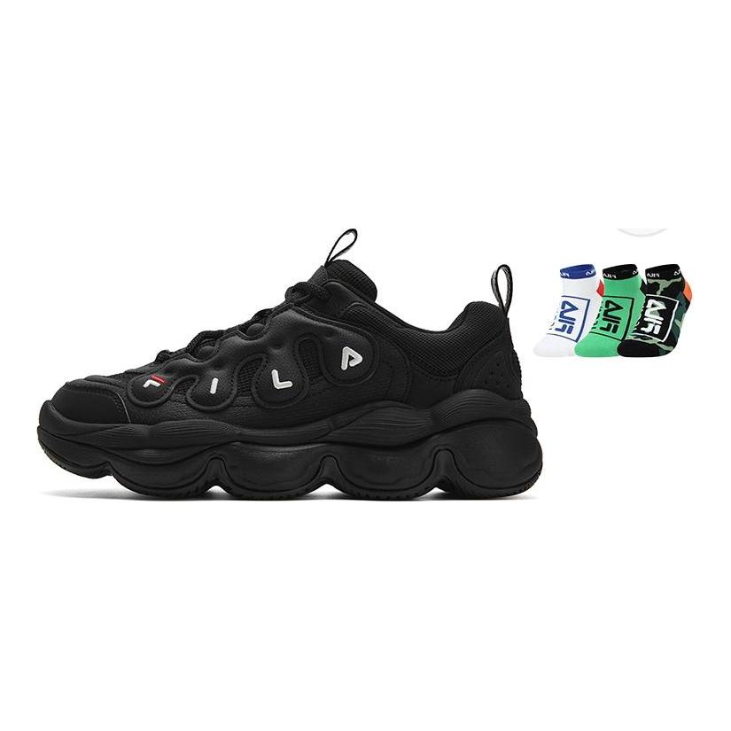 FILA PEASE Cushioning Abrasion Resistant Coverage Low top Casual Shoes Men's Black F12M541114FBK