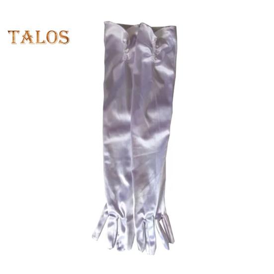 

1 пара свадебных перчаток для невесты, плиссированные, гладкие, атласные, противоскользящие, с искусственным жемчугом, однотонные, для танцев, балов, банкетов, коктейлей, вечеринок, женские перчатки белый