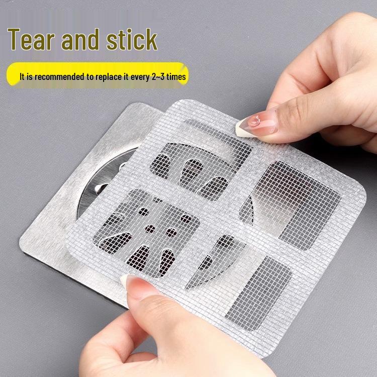 Disposable Drain Filter Net: Anti-Hair, Anti-Insect Floor Drain Sticker for Bathroom Sinks