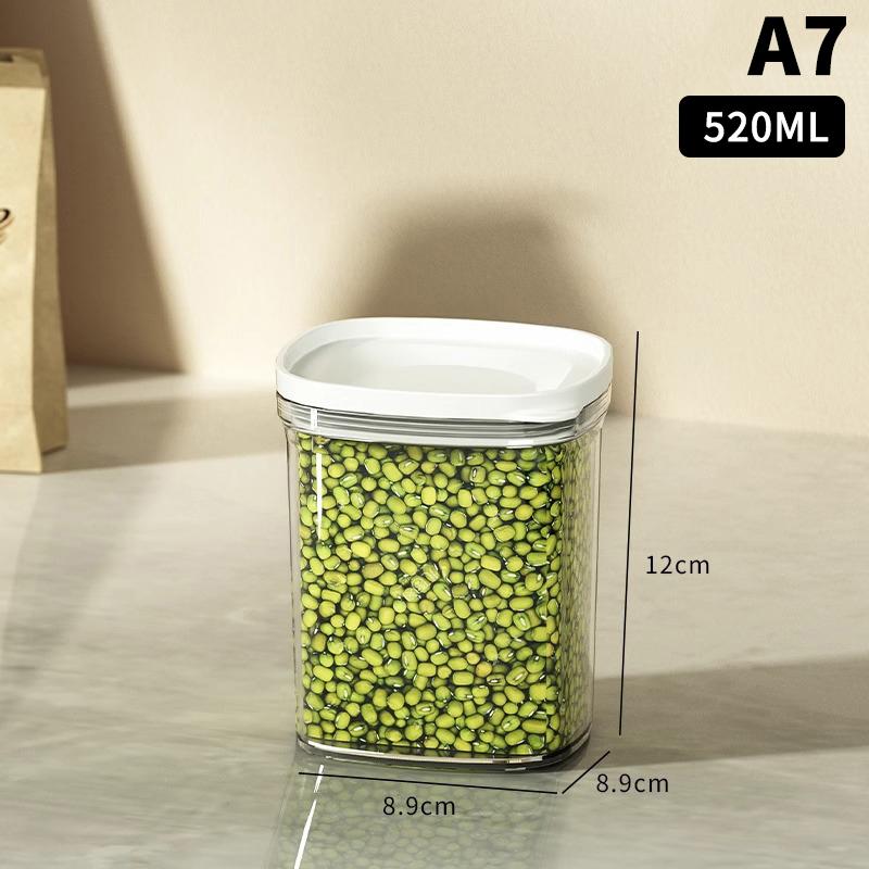 Vzduchotěsná plastová dóza na potraviny Průhledná na cereálie, bonbóny, sušené potraviny Nádoby do lednice Domácí kuchyně