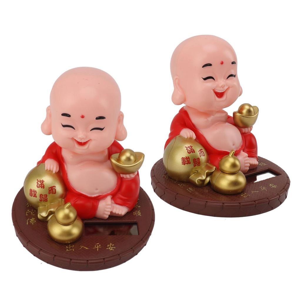 Small Monk Ornament Solar Powered Nodding Head Little Monk Figurine for   Table   Car Dashboards Homes Restaurants Hotels Cafes