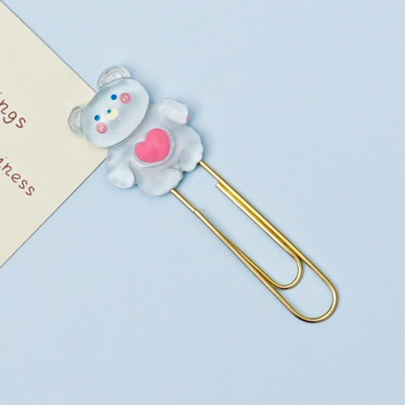 

Закладка-скрепка в виде очаровательного медведя - мультяшный офисный зажим