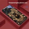 Schwarzes Gold Katze Für Xiaomi Redmi 13C Note13 12 Pro Plus 5G Note 9 13T Pro POCO X6 F5 F6 Schwarze Hartglas Handyhülle