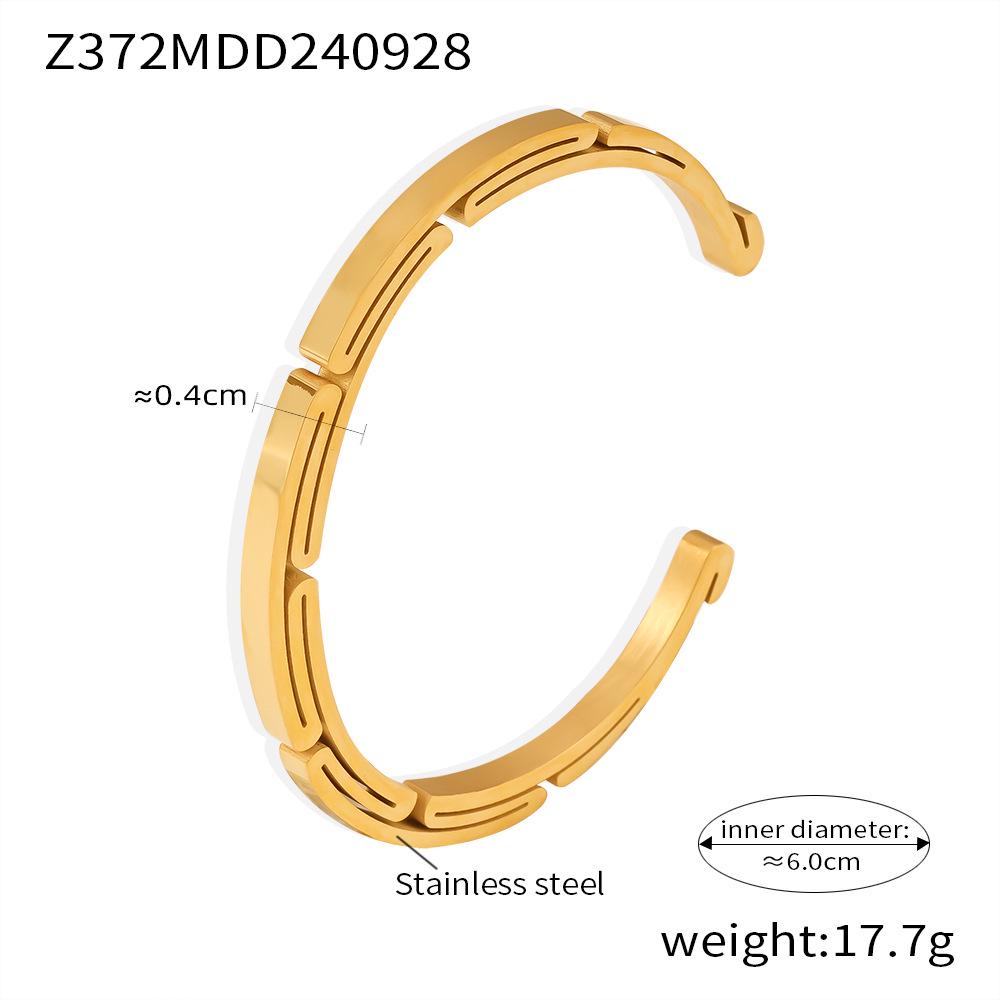 European American Simple Creative Stainless Steel Men s Fashion Personality Open Cuff Bracelet