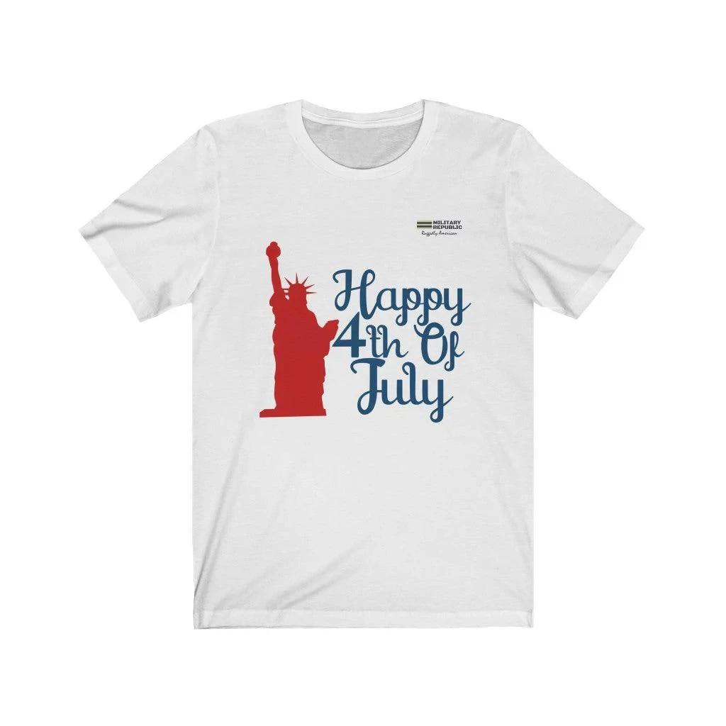 Happy 4th Of July Patriotic American Flag Double Sided Graphic T-Shirt XL