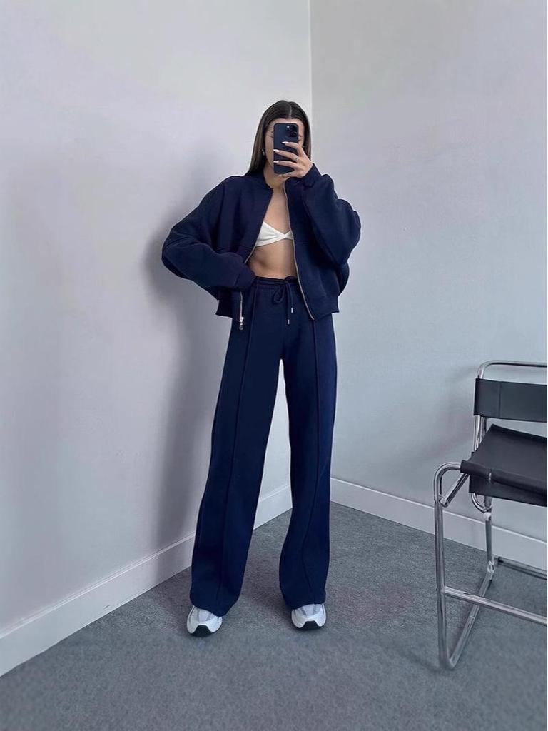 2025 Women's Solid Color Zip Cardigan Sweatshirt - Casual Spring Fashion