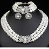 Water Diamond Geometric Necklace Earrings Bracelet Set For Bridal Party Accessories
