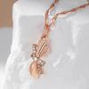 Micro Inlay Zircon Knot Design Pendant Glossy Gold Color Necklace for Women Vintage Fashion Jewelry