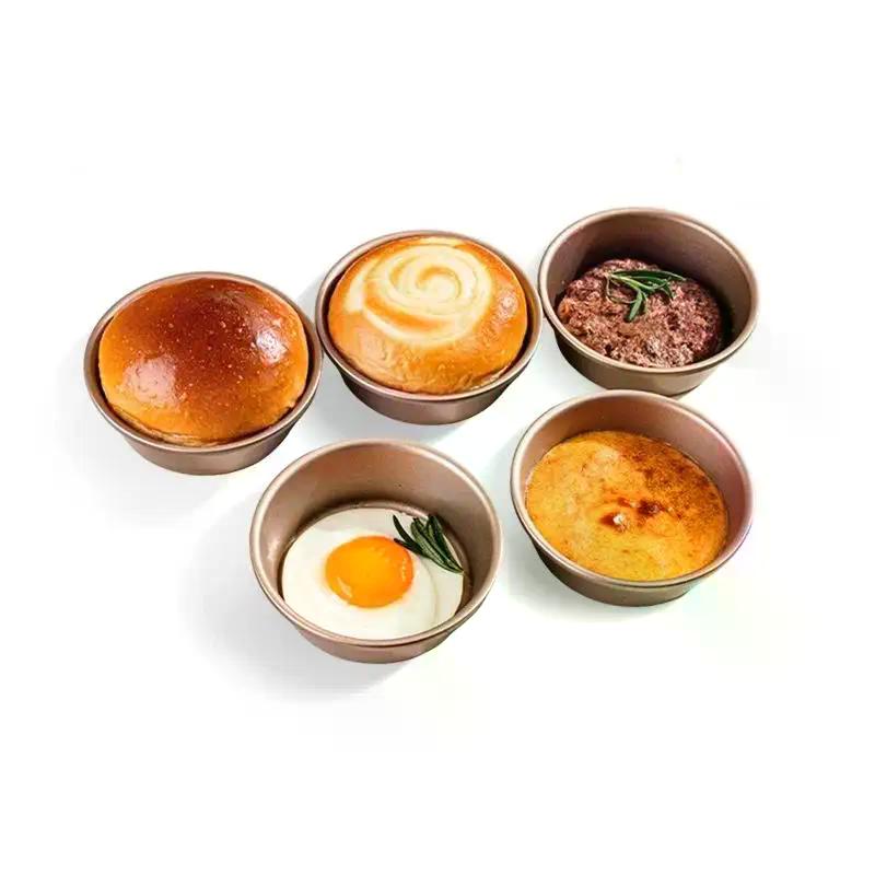 1 Stuks Nieuwe Anti-aanbak Hamburger Bakvorm Koolstofstaal Mini Brood Bakvorm Herbruikbaar 4 inch Broodvorm Keuken Bakgerei