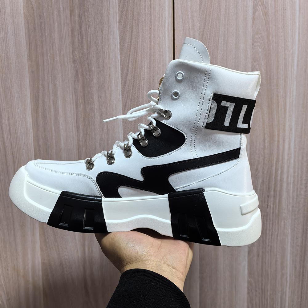 Luxury Designer Trend Men's Shoes Flat Cas Ual Shoes Thick Bottom Ankle Boots Trainers Zapatos Hombre A6