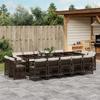 VidaXL Garden Dining Set with Cushions 15 Pcs, Table and Chairs with Folding Backrest, Outdoor Patio Furniture 3211053