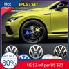 Nowe 4 szt. 56/60/65/70/75 mm Nakładki na środek piasty koła samochodowego Naklejka z emblematem Do Volkswagen VW B5 GTI Golf 5 7 Caddy Passat b6 Tiguan