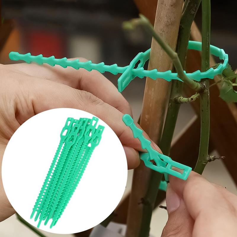 50pcs Reusable Adjustable Garden Cable Ties Plant Support Shrub Fastener Tree Fixer Nylon Cable Tool