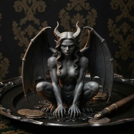 Indoor Table Ornaments Resin Gargoyle Statue, Medieval Gothic Sculpture, Artistic Horror Tabletop Figurines for Living Room Decorative Craft