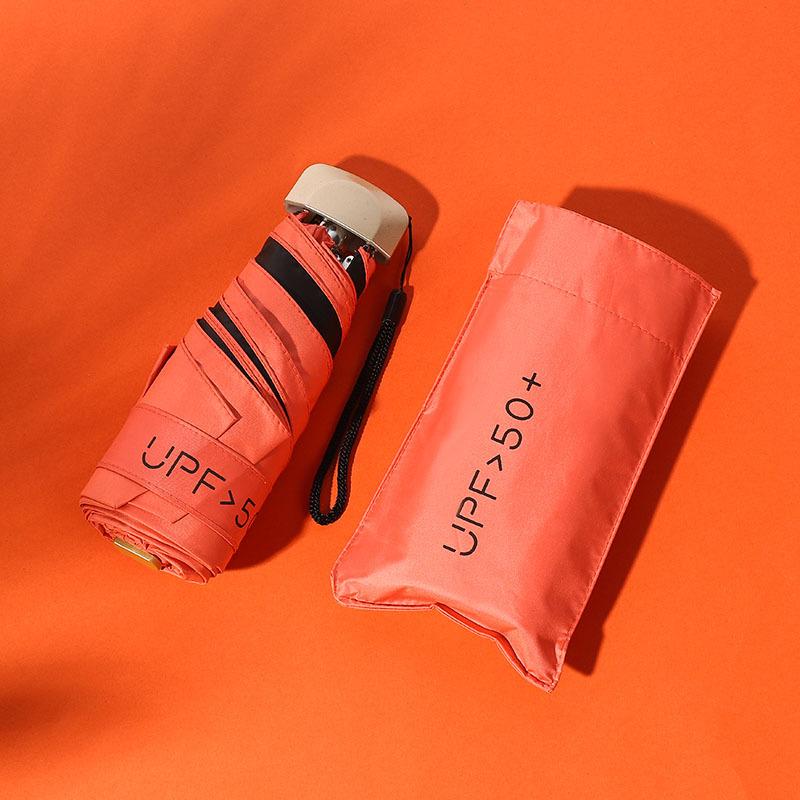 Ultra-Light Five-Fold Umbrella: UV Protection Sunscreen, Anti-Ultraviolet, Rain or Shine, Folding Black Glue Sunshade.