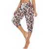 Damen Sommer Locker Retro Bedruckt Siebenhosen Jogginghose Yoga Home Jogginghose Mit Taschen